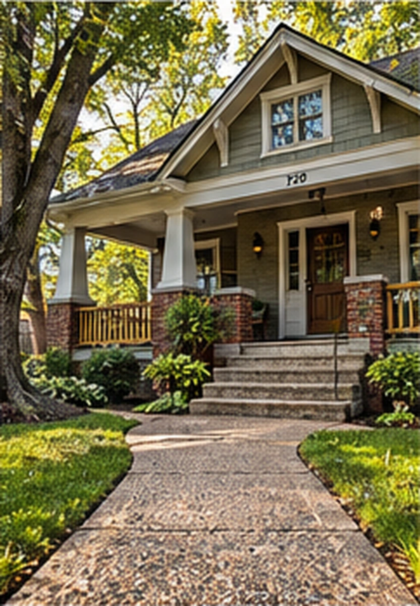 Period-matched exposed aggregate concrete walkway and steps at a 1920s Craftsman bungalow in Takoma Park, MD, by SiteDoctorMD